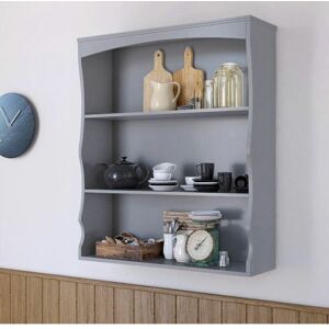 Unbranded - Grey Wall Mounted Shelves Painted 3 Book Shelves Ideal for Kids Bedroom Kitchen - White