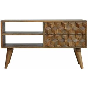 NETFURNITURE Gunno Cube Carved Media Unit - Brown