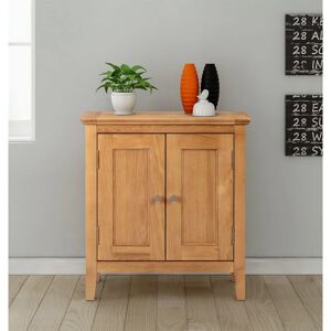 HALLOWOOD FURNITURE Hereford Oak Small Shoe Storage Cabinet, Cupboard Storag, Light Oak Wooden Shoe Cabinet with Adjustable Shelf, Sideboard for Living Room, Bedroom &