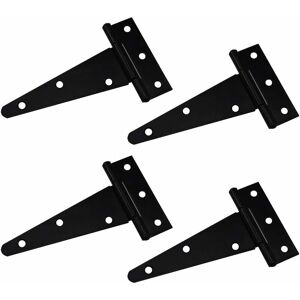 DENUOTOP Hinges t Hinge Triangular Hinge Heavy Duty t Hinge Galvanized Triangle 4 Inch Black Can be used for hanging cabinet doors garden doors wooden boxes 4