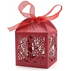 Orchidée - Hollow Candy Box Candy Bag Laser Cut Chocolate Heart Gift Box (Red, 70 pcs)