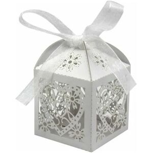 Neige - Hollow Candy Box Candy Bag Laser Cut Chocolate Heart Gift Box (White, 70 pcs)