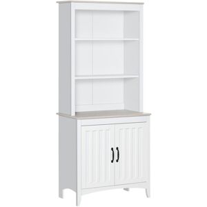 Homcom - 180cm Kitchen Cupboard, 2-Doors Storage Cabinet with Shelves Countertop - White