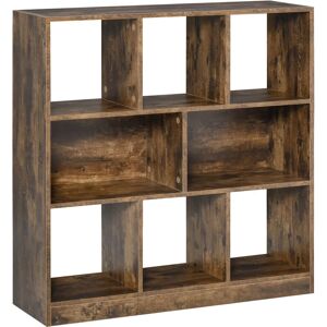 Homcom - Storage Shelf 3-Tier Bookcase Display Rack Home Organizer for Home Office - Brown