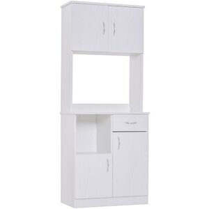 Homcom - Freestanding Kitchen Cabinet Storage Unit Pantry Cupboard, White - White