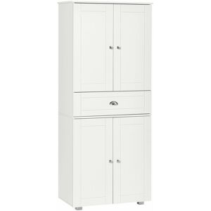 Homcom - Tall Kitchen Storage Cabinet Cupboard w/ Drawer for Dining Room White - White