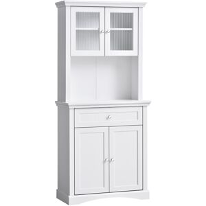 Homcom - Kitchen Cupboard Storage Cabinet with Drawer, Doors and Shelves, White - White