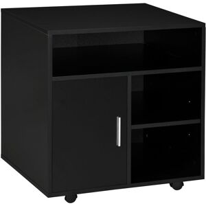 Homcom - Multi-Storage Printer Unit Office Organisation w/ 5 Compartments Black - Black