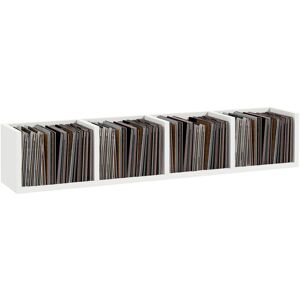 Wall Mount Storage Shelf cd Media Storage Rack with 4 Cubes White - White - Homcom