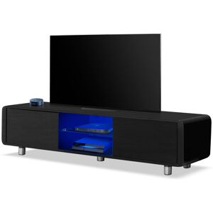 Homeology CAPRI Gloss Black Luxury Flat Screen TV Stand for Screens up to 65inch with 16 Colour LED Shelf Mood Lighting