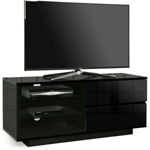 Homeology - Gallus Gloss Black with 2-Black Drawers & 3-Shelf 32-55 led/ lcd / Plasma Cabinet tv Stand