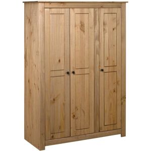 3-Door Wardrobe 118x50x171.5 cm Pine Panama Range - Hommoo