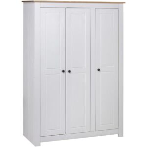 3-Door Wardrobe White 118x50x171.5 cm Pine Panama Range VD23752 - Hommoo