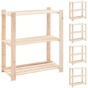 Hommoo - 3-Tier Storage Racks 5 pcs 80x38x90 cm fsc Solid Pinewood 150 kg VD33925