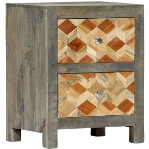 Bedside Cabinet Grey 40x30x50 cm Solid Mango Wood VD23820 - Hommoo