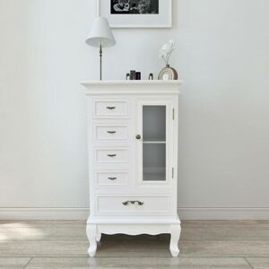 Cabinet with 5 Drawers 2 Shelves White VD08573 - Hommoo