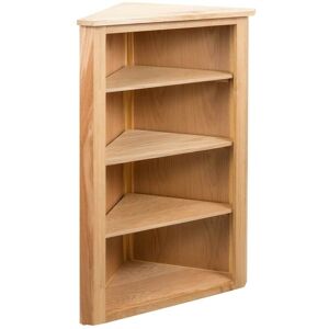 Corner Shelf 59x36x100 cm Solid Oak Wood - Hommoo