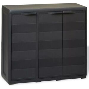 Garden Storage Cabinet with 2 Shelves Black VD27991 - Hommoo