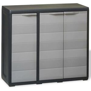 Hommoo - Garden Storage Cabinet with 2 Shelves Black and Grey VD27992