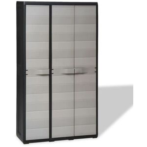 Garden Storage Cabinet with 4 Shelves Black and Grey VD27988 - Hommoo