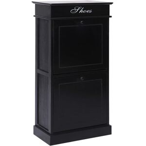 Shoe Cabinet Black 50x28x98 cm Paulownia Wood - Hommoo