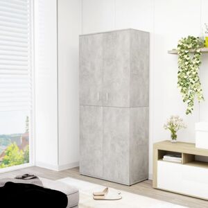 Shoe Cabinet Concrete Grey 80x39x178 cm Chipboard - Hommoo