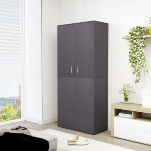 Shoe Cabinet Grey 80x39x178 cm Chipboard - Hommoo