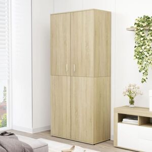 Shoe Cabinet Sonoma Oak 80x39x178 cm Chipboard - Hommoo