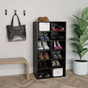 Shoe Rack Black 54x34x100 cm Chipboard - Hommoo