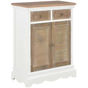 Sideboard White 60x30x80 cm Solid Wood VD22227 - Hommoo