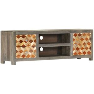 Hommoo TV Cabinet Grey 120x30x40 cm Solid Mango Wood VD23821