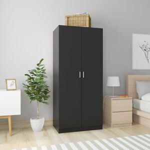 Wardrobe Black 80x52x180 cm Chipboard VD31656 - Hommoo