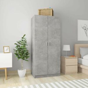 Wardrobe Concrete Grey 80x52x180 cm Chipboard VD31659 - Hommoo