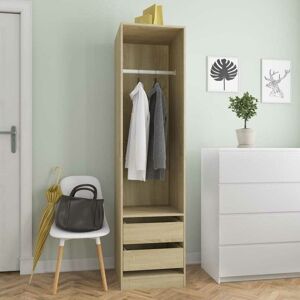 Wardrobe with Drawers Sonoma Oak 50x50x200 cm Chipboard VD31649 - Hommoo