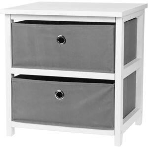 H&s Collection - Storage Cabinet with 2 Drawers mdf White