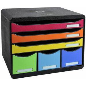 Store Box Maxi 6 Drawer Set Open Black/Harlequin - Multicolour - Exacompta