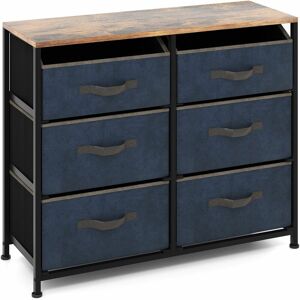 COSTWAY Industrial 6 Drawers Dresser Organizer Fabric Storage Organizer Chest of Drawers