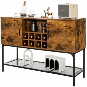 COSTWAY Industrial Buffet Sideboard Freestanding Kitchen Cupboard Console Table w/ Rack