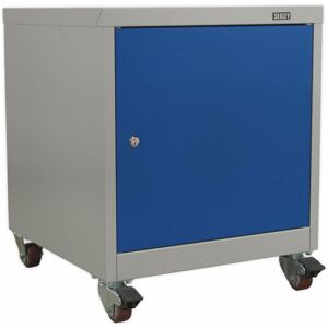 LOOPS Industrial Mobile Locker Cabinet - 1 Shelf - 4 x 60mm Wheels - High Quality Lock