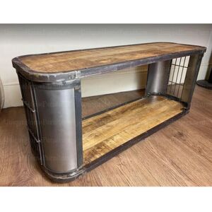 UNIQUEHOMEFURNITURE Industrial TV Stand Rustic Metal Furniture Vintage Media Cabinet Storage Unit