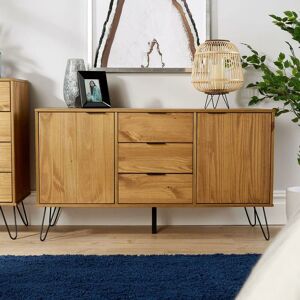 Acadia - Industrial Wooden Sideboard Cabinet Cupboard Storage Furniture Drawers & Doors - Brown