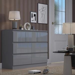 Modern Merchant Chest - Grey Gloss Front - Grey Gloss - Iqgb