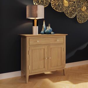 Iqgb - Natural Oak Sideboard 2 Door 1 Drawer - Brown