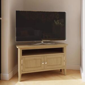 Ready Assembled Corner tv Unit 2 Door Natural Oak Finish - Brown - Iqgb