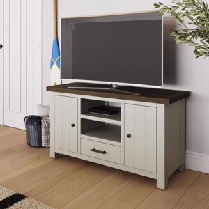 Tv Unit 2 Door 1 Drawer Solid Reclaimed Pine - Truffle - Iqgb