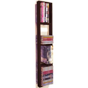 WATSONS Iris - Wall Mounted 76 cd / 32 dvd / Blu ray Storage Frame Shelf - Brown - Brown