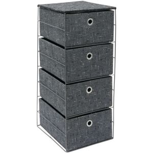 JVL Shadow 4 Drawer Wide Fabric Storage Tower