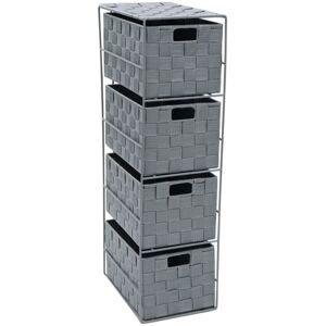 JVL - Vichy 4 Drawer Narrow Nylon Storage Tower