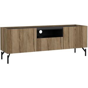 FURNITURE TO GO Kendall TV-Unit with 2 Doors + 1 Drawer Oak and Black