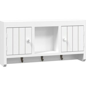 Vidaxl - Key Cabinet White 40x8.5x20 cm Engineered Wood&Steel White